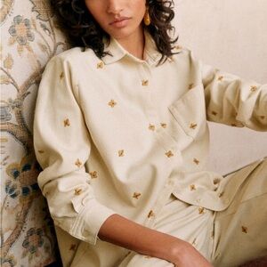 NWT Sezane x Lucia Vergara Max shirt in silk cotton modal blend - size 40/us 8